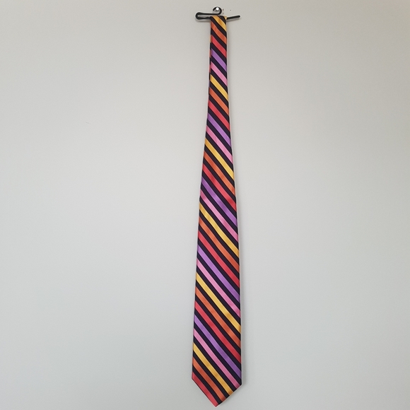 [DION] Warm Hue Rainbow Silk Tie - Picture 2 of 6